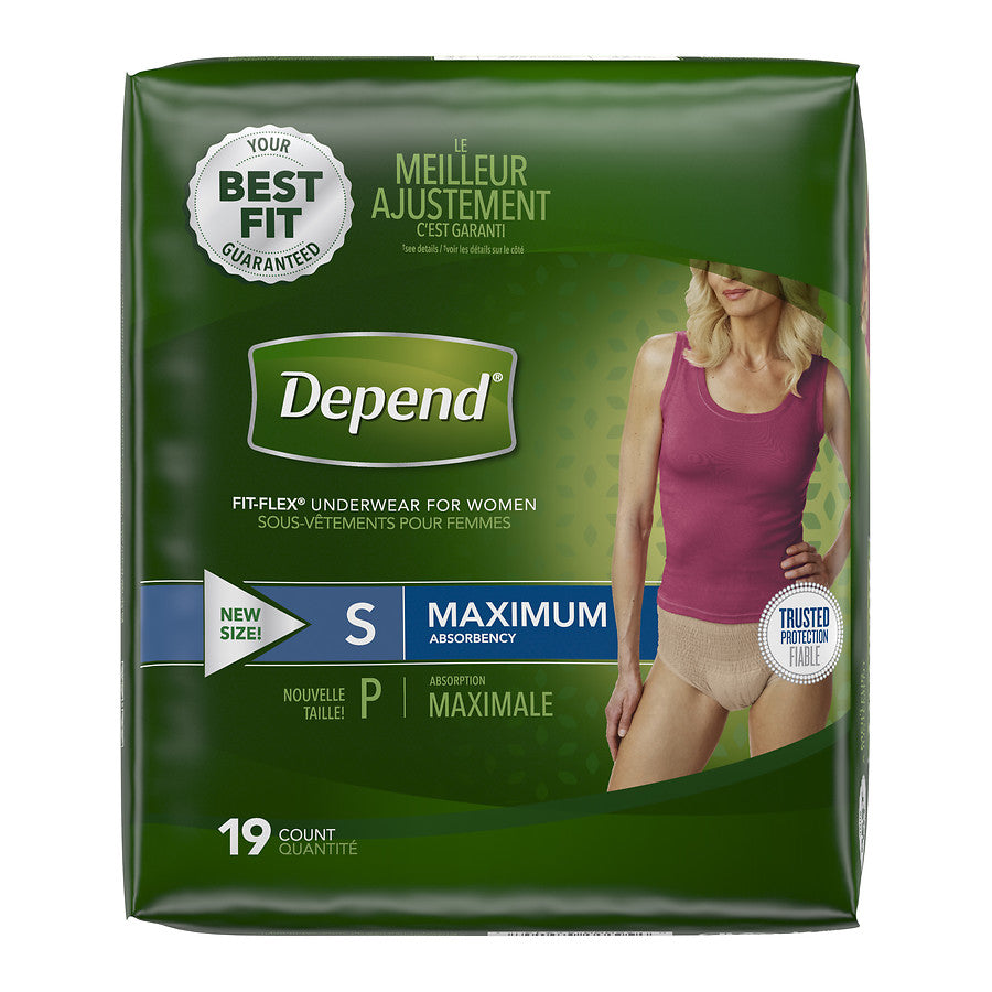 Depend Fit-Flex Maximum Women's Incontinence Underwear, Large