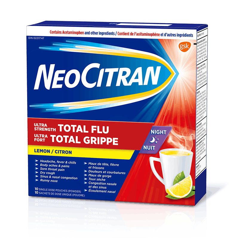 NeoCitran Total Flu Ultra Strength Nighttime 10 Single Dose