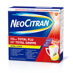 NeoCitran Total Flu Ultra Strength Nighttime 10 Single Dose Pouches