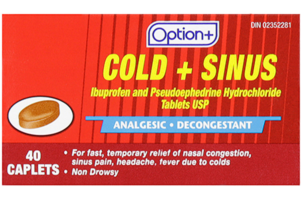 Option+ Cold + Sinus Non-Drowsy 20 Caplets – Pharmacy For Life