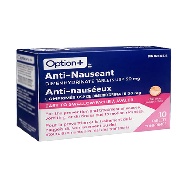 Option+ Anti-Nauseant 50mg 10 Tablets