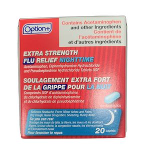 Option+ Extra Strength Flu Relief Nighttime 20 Caplets