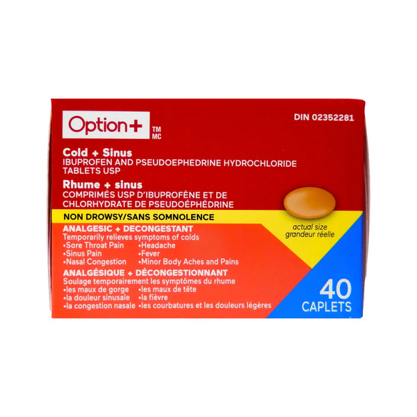 Option+ Cold + Sinus Non-Drowsy Caplets