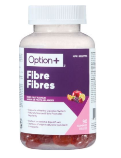 Option+ Fiber Mixed Fruit Gummies 90 count