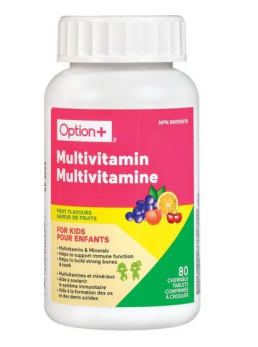 Option+ Multivitamins and Minerals Chewable - Kids - 80 Tablets
