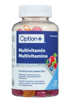Option+ Vitamins and Minerals for Men 50+ Gummies 120 Count