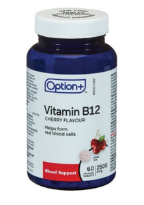 Option+ Vitamin B12 2500mcg 60 Tablets Cherry
