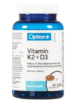 Option+ Vitamin K2+D3 120 mcg / 1000IU 30 Softgels