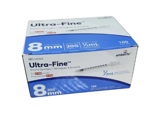 Embecta Ultra-Fine II Insulin Syringe 1/2ml 8mm 30G 100 Count ...