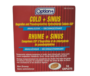 Option+ Cold and Sinus Non Drowsy 10 Caplets
