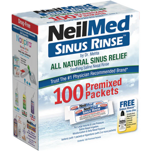 NeilMed Sinus Rinse by Dr. Mehta All Natural Sinus Relief 100 Premixed Packets