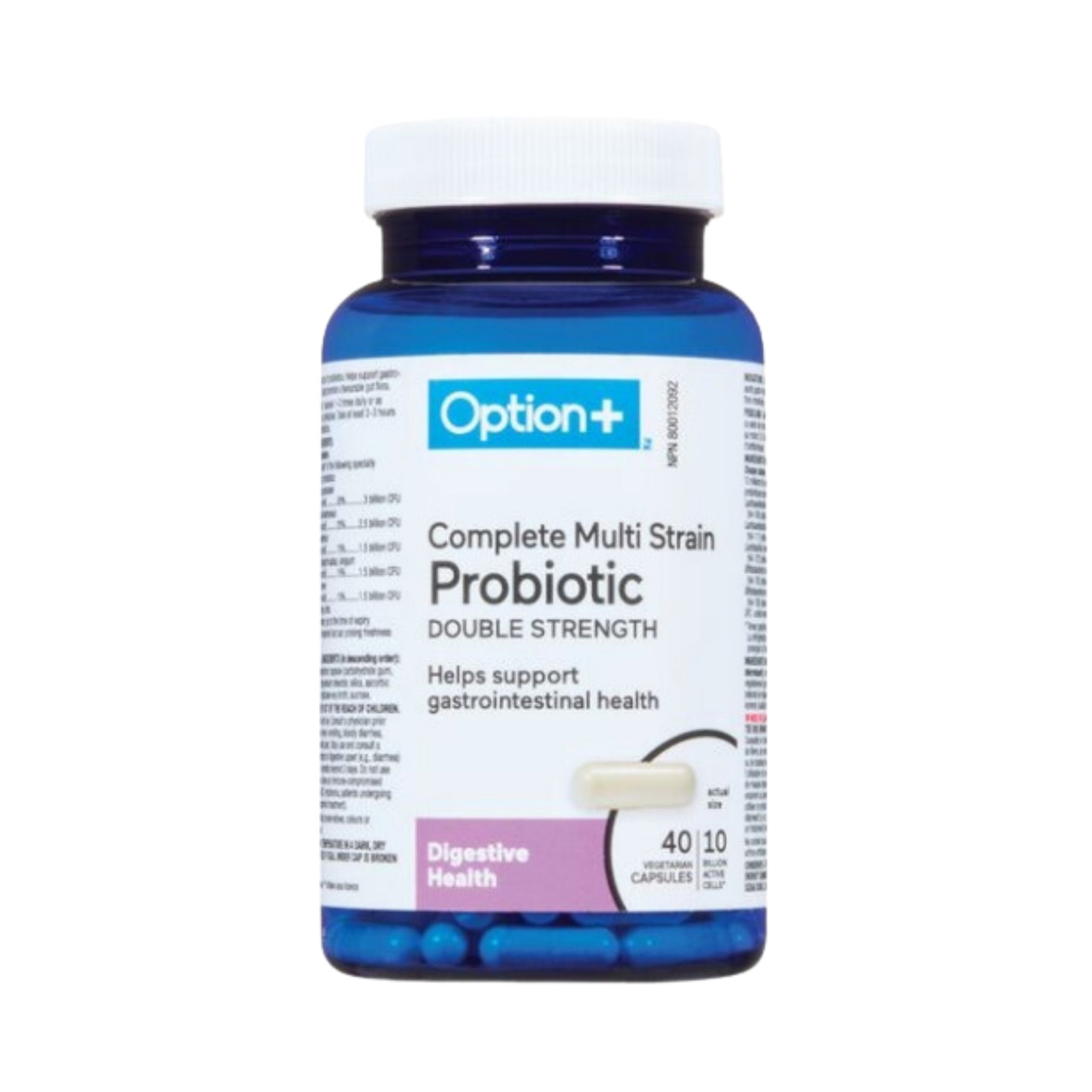 Option+ Probiotic Double Strength bottle of 40 Capsules