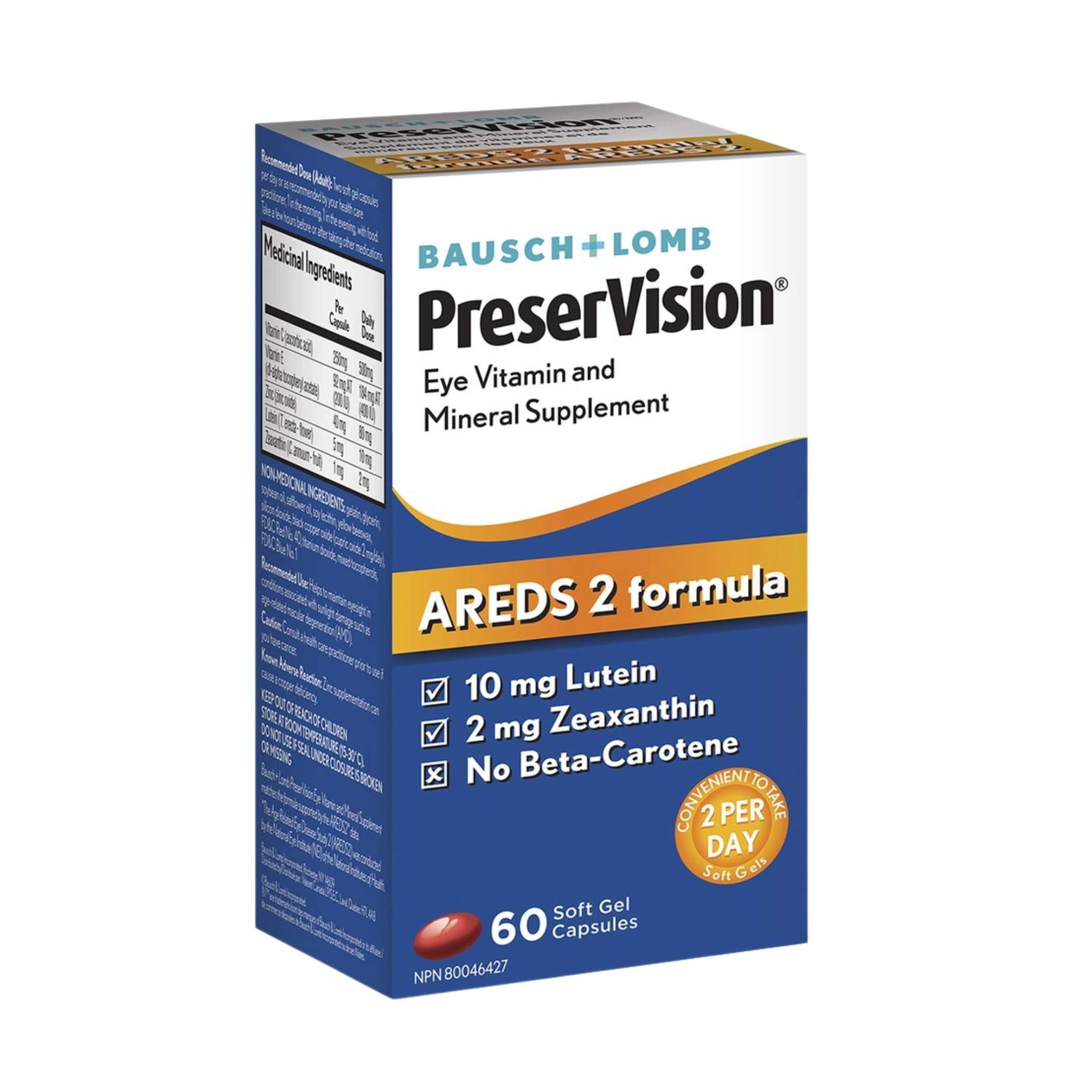 PreserVision Eye Vitamin and Mineral Supplement box of 60 capsules