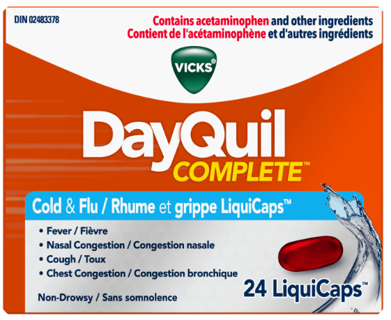Vicks DayQuil Complete Cold & Flu 24 Liquicaps