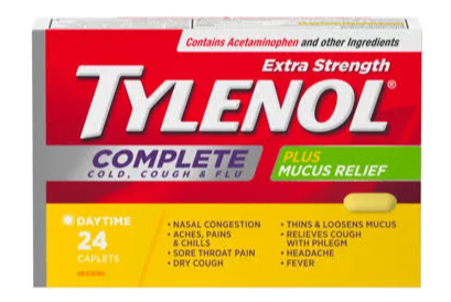 Tylenol Extra Strength Complete Cold, Cough and Flu Plus Mucus Relief Daytime 24 Caplets
