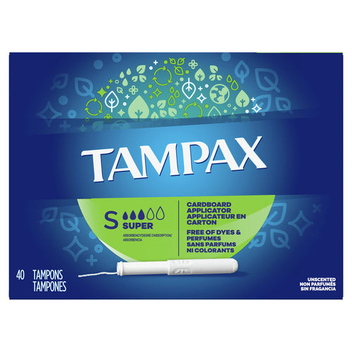 Tampax Biodegradable Applicator Unscented Tampons