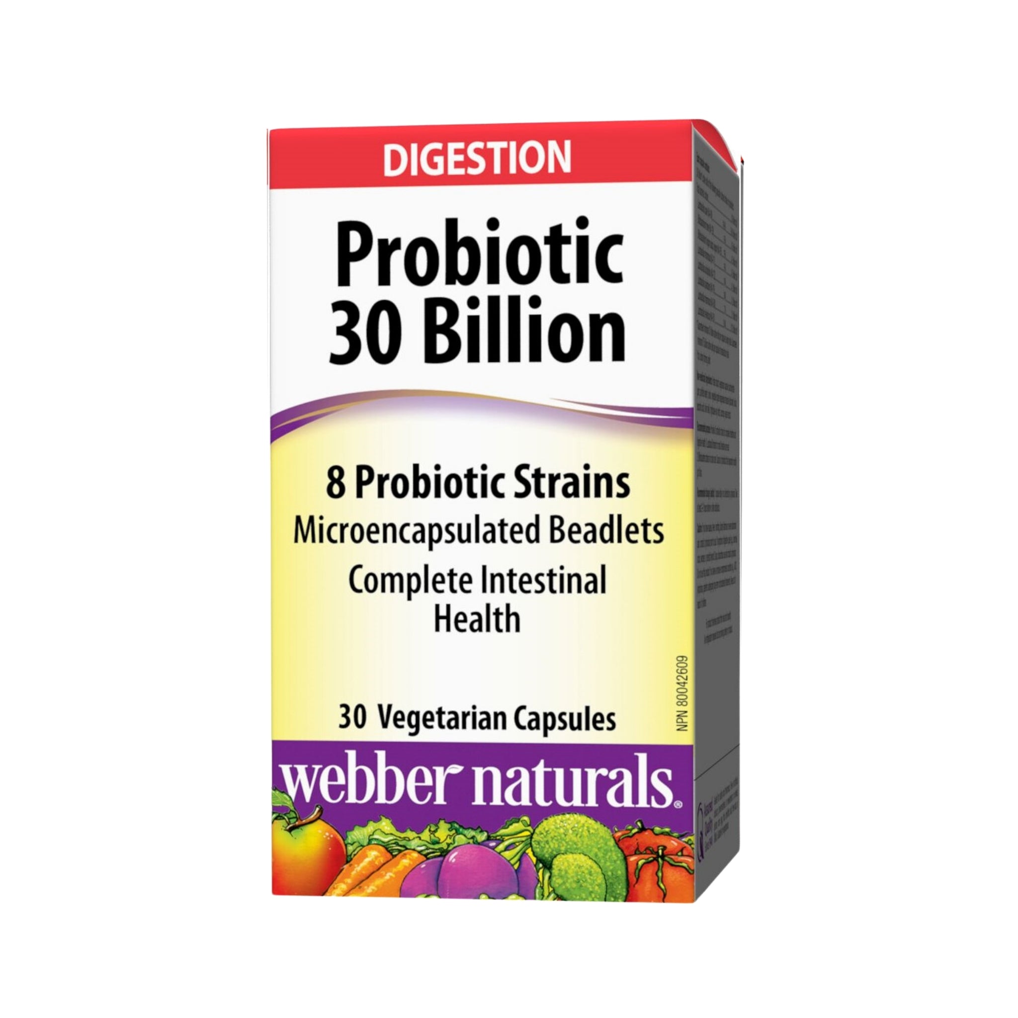 Webber Naturals Probiotic 30 Billion box of 30 vegetarian capsules