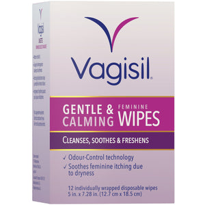 Vagisil Gentle & Calming Feminine Wipes 12 Wipes