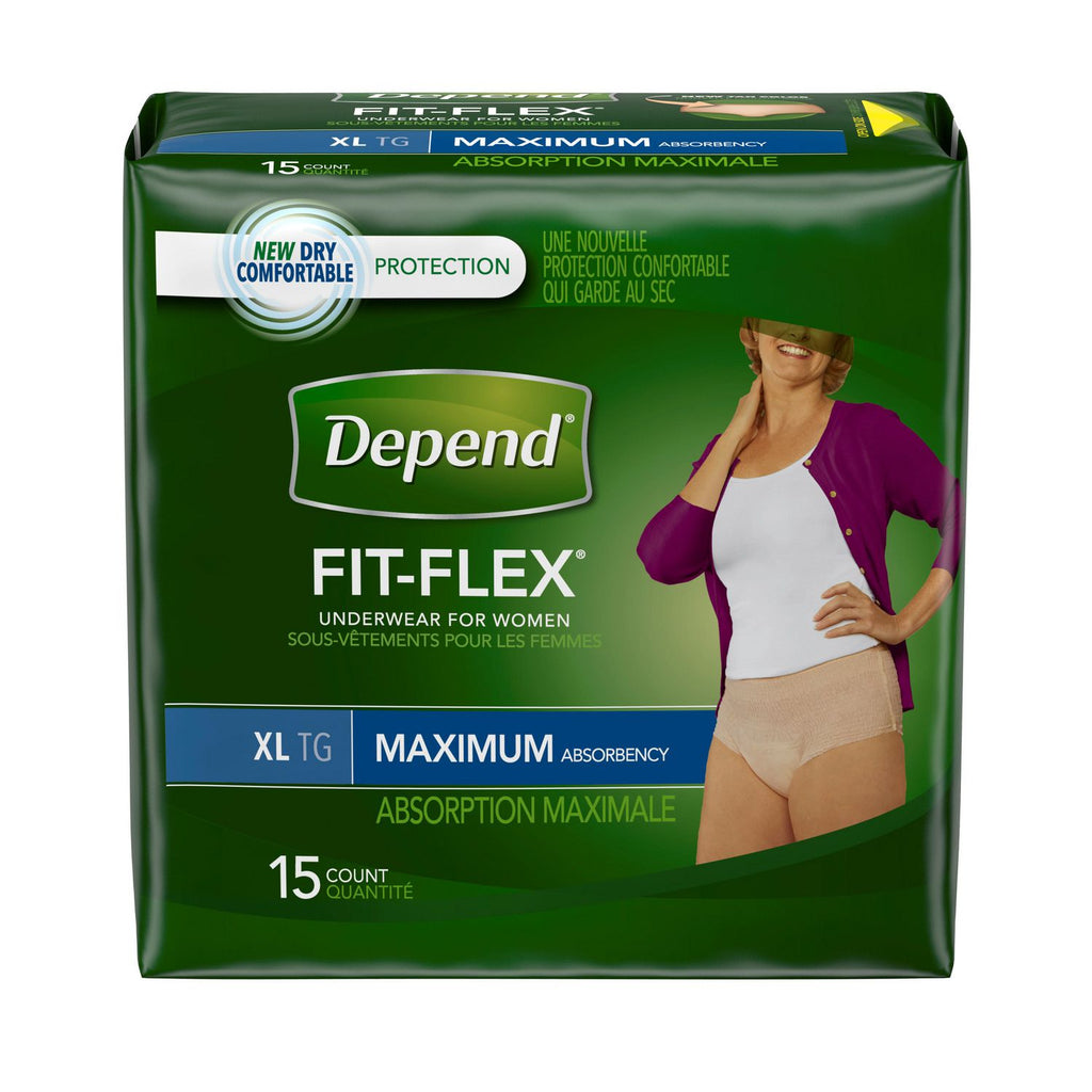 Depend FIT-FLEX Underwear for Women Max Absorbency L 56Ct