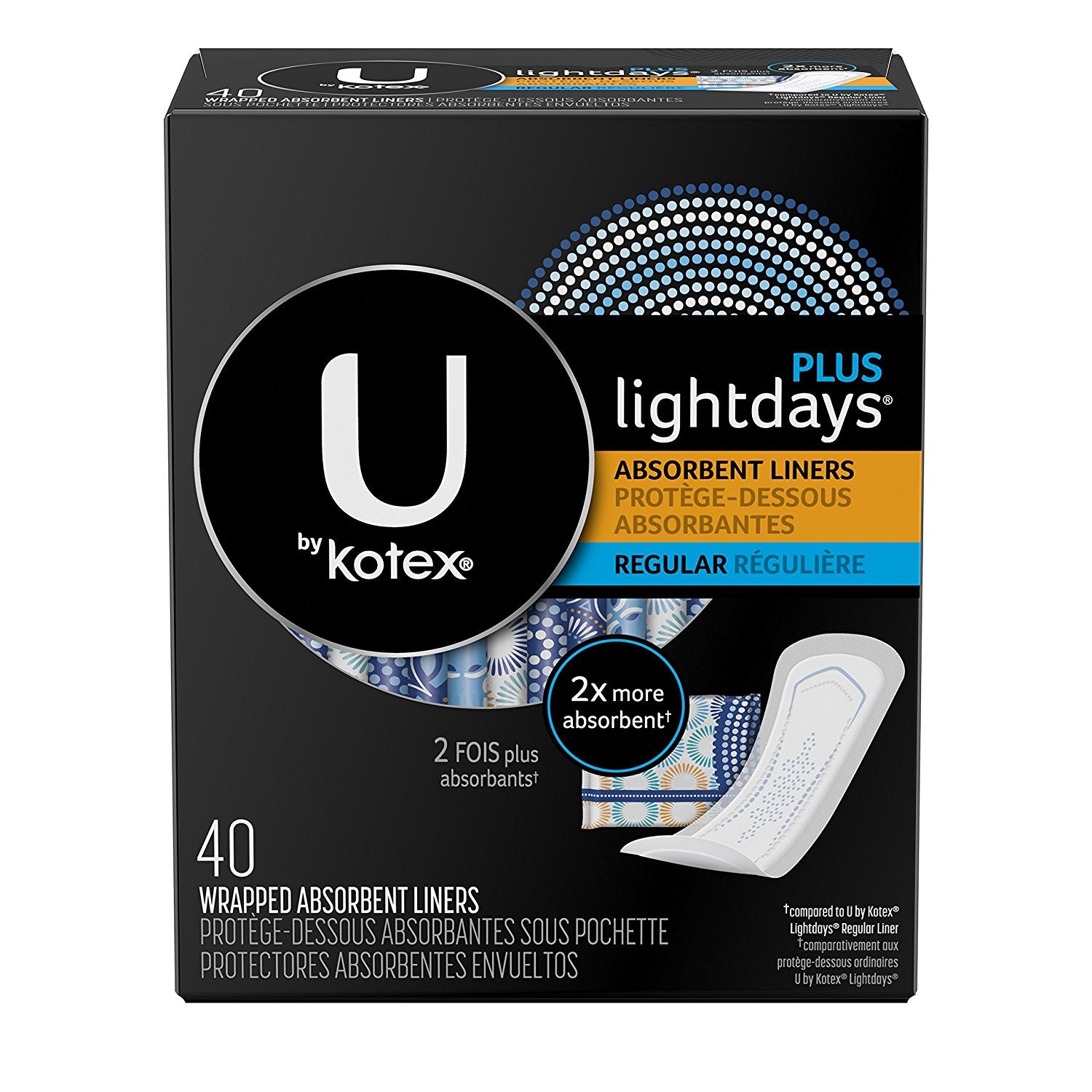 U by Kotex LightDays Liners 40 Liners
