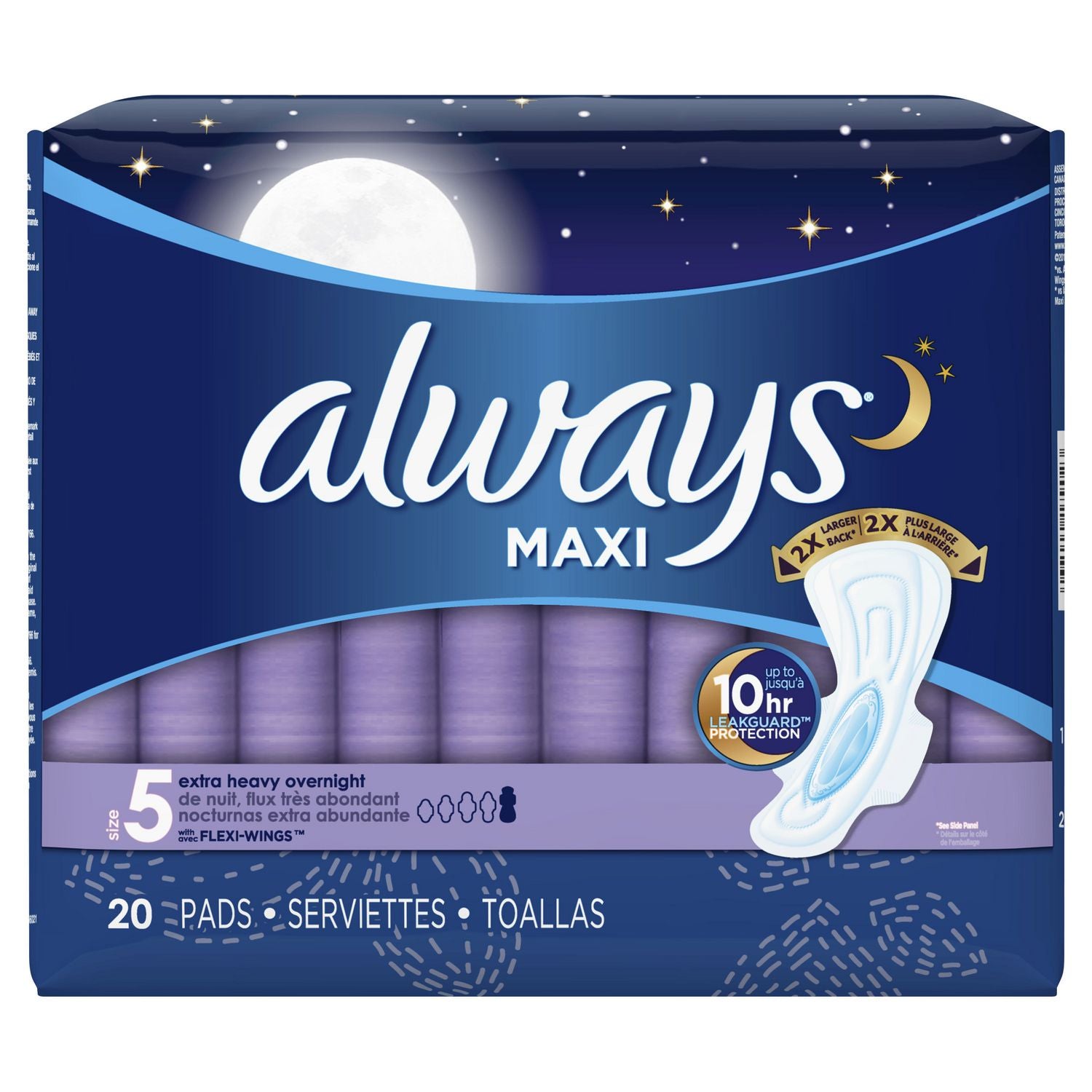 Up & Up Extra Heavy Overnight Maxi Pads with Wings, Individually Wrapped,  20ct
