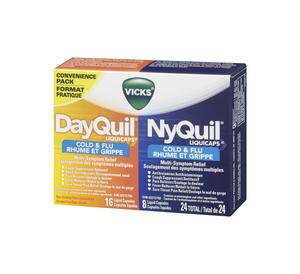 DayQuil & NyQuil Cold & Flu LiquiCaps 24 Liquid Capsules (16 Daytime, 8 Nighttime)