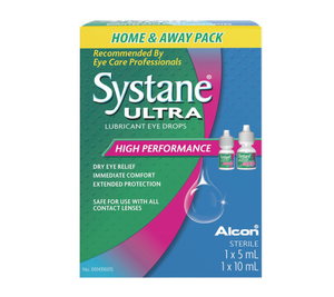 Systane Ultra Lubricant Eye Drops Home & Away Pack 10mL + 5mL