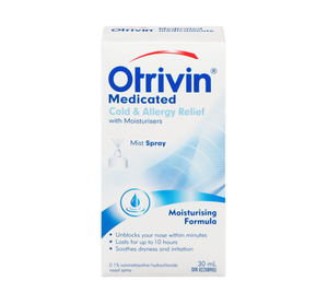 Otrivin Medicated Cold & Allergy Relief Mist Spray 30mL