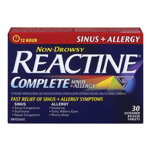 Reactine Complete Sinus + Allergy 30 Extended Release Tablets