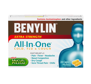 Benylin All-In-One Cold And Flu Extra Strength Plus Mucus & Phlegm 24 Caplets