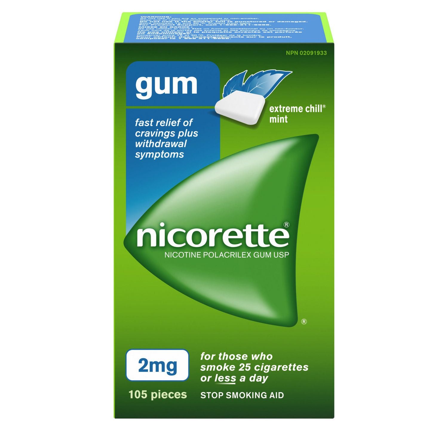 Nicorette Gum 2mg Extreme Chill Mint 105 Pieces