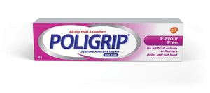 Poligrip Flavour Free Denture Adhesive Cream 40g
