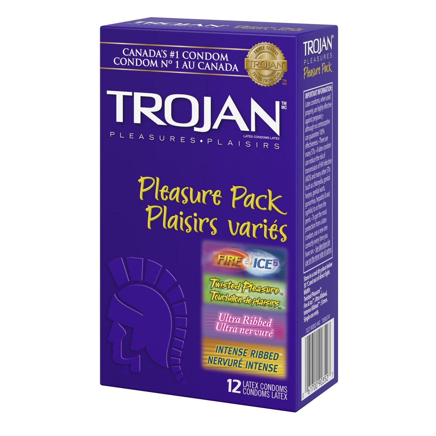 Trojan Pleasure Pack 12 Latex Condoms