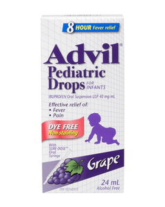 Advil Pediatric Drops for Infants 24mL Grape Dye-Free