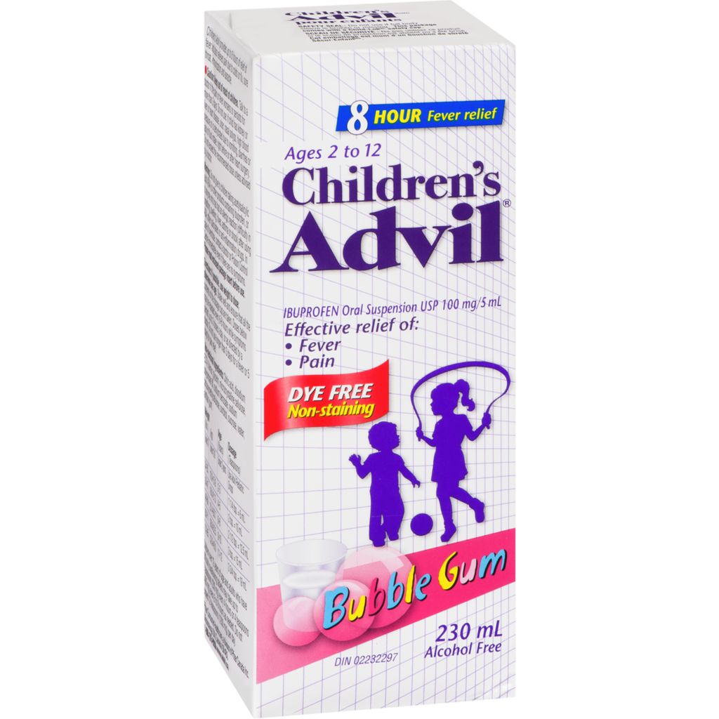 Children's Advil Dye Free Bubble Gum Flavour 100mL
