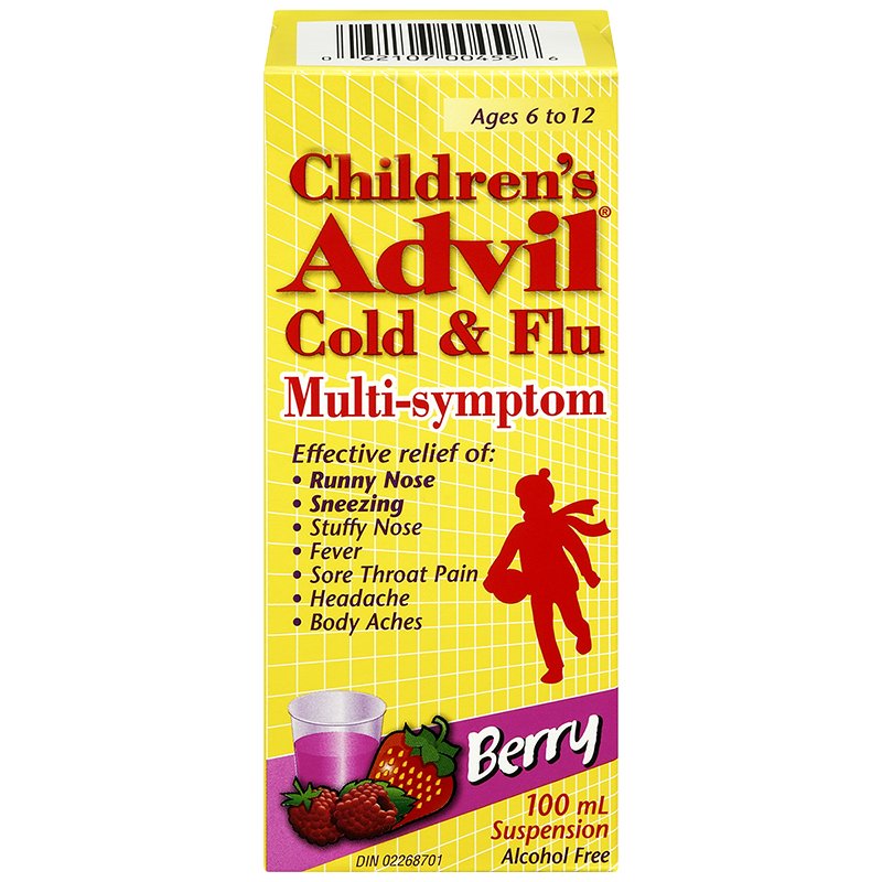 Children's Advil Cold & Flu Multi-Symptom Berry Flavour 100mL