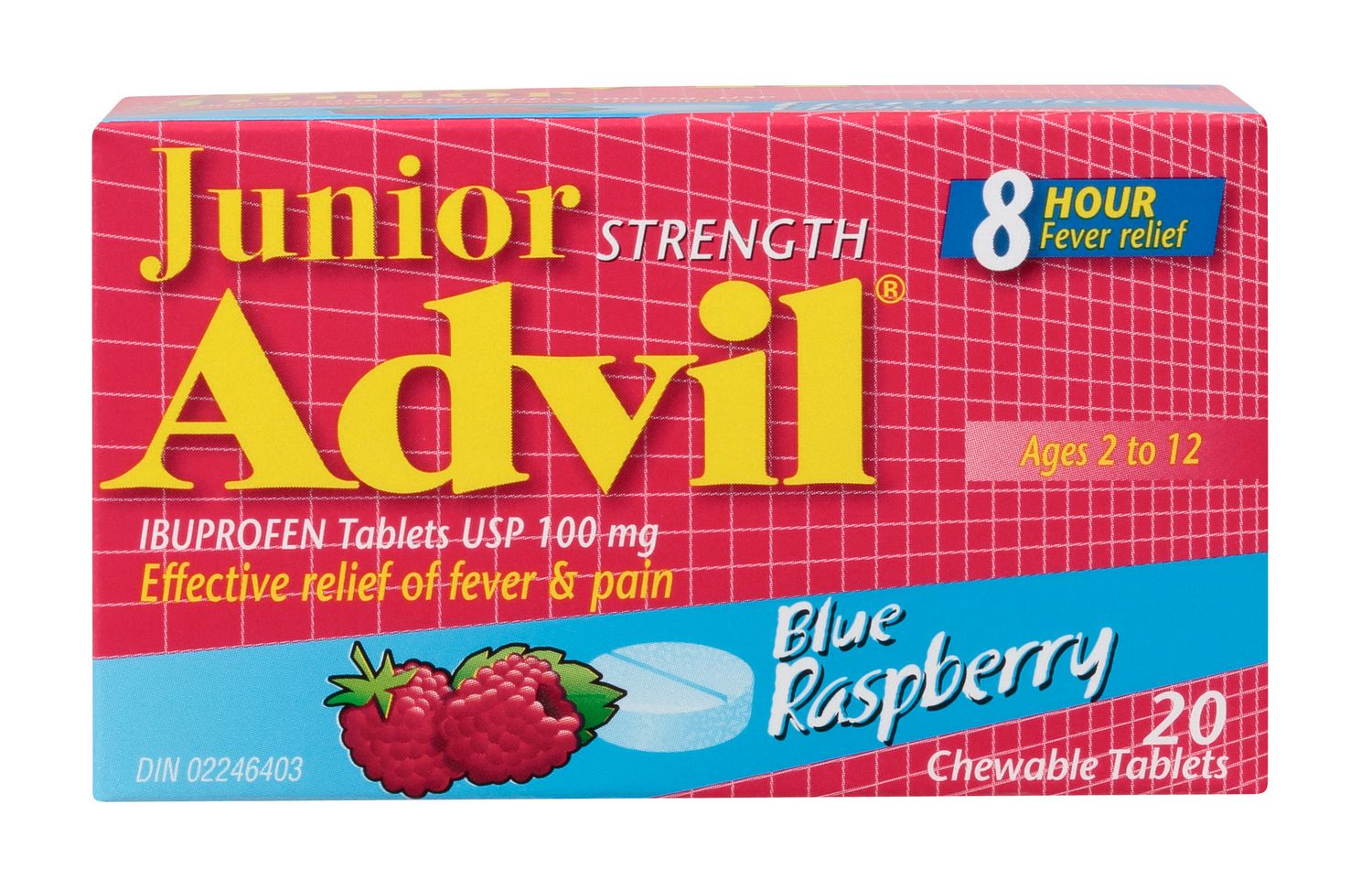 Advil Junior Strength Blue Raspberry Chewable Tablets