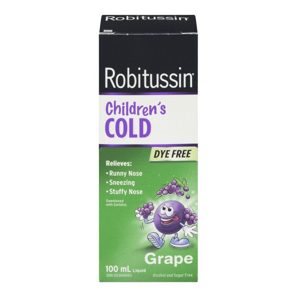 Robitussin Children's Cold Grape Flavour Dye Free 100mL