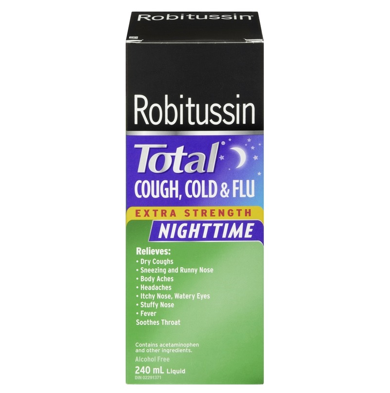 Robitussin Total Cough, Cold & Flu Nighttime Extra Strength 240mL