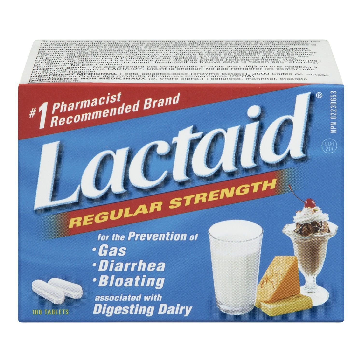 Lactaid Regular Strength 100 Tablets