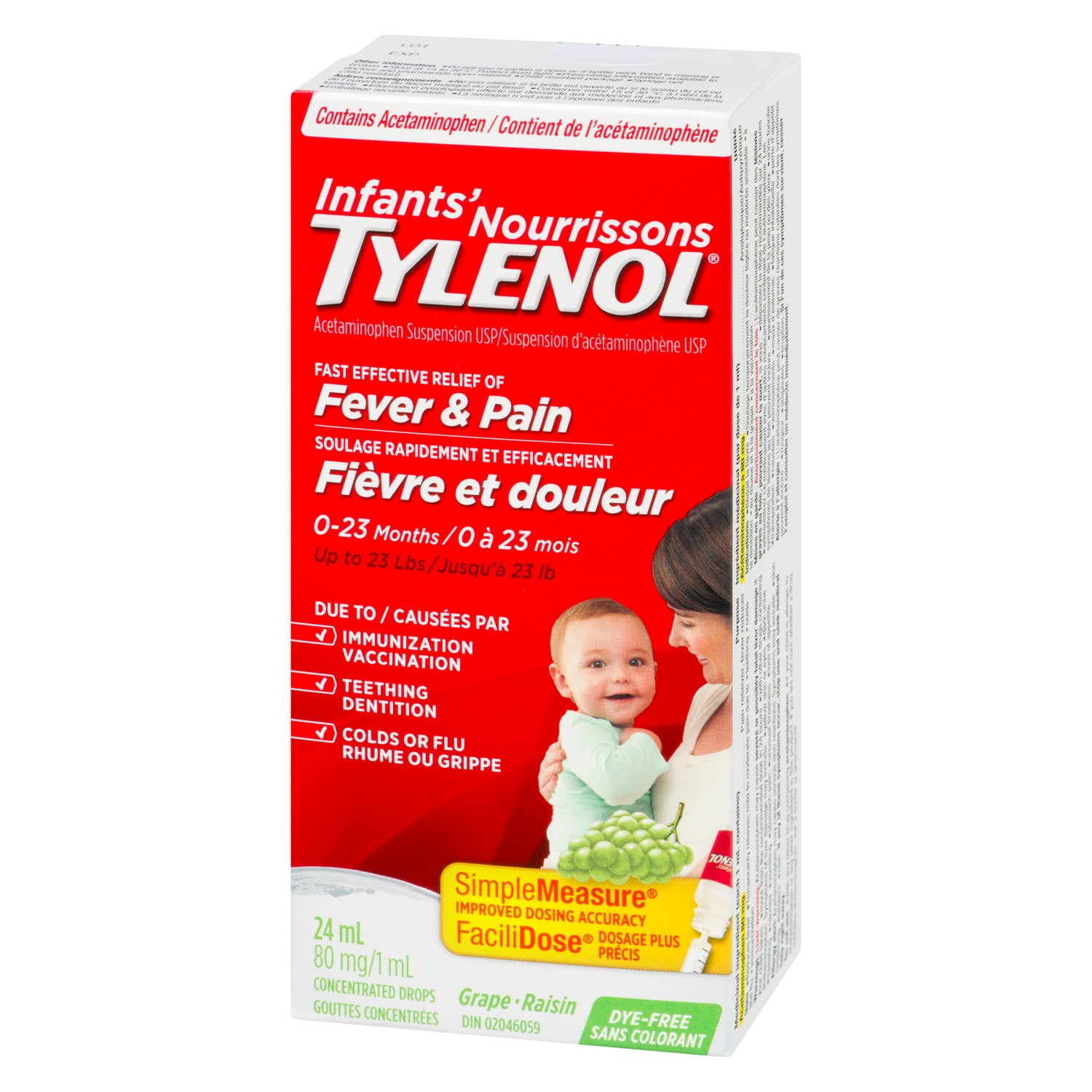 Infants' Tylenol Drops 24mL Grape Dye-Free