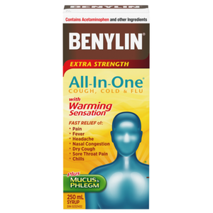 Benylin All-In-One Cold And Flu Extra Strength Plus Mucus & Phlegm with Warming Sensation 250mL