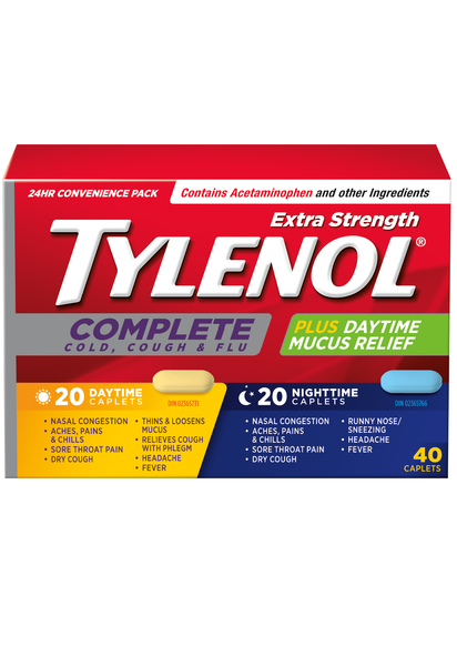 Tylenol Extra Strength Complete Cold, Cough & Flu Plus Mucus Relief Convenience Pack