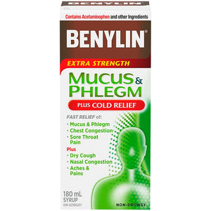 Benylin Mucus & Phlegm Extra Strength Plus Cold Relief 180mL