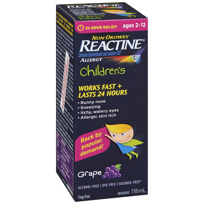 Reactine Allergy Children's Grape Flavour 118mL