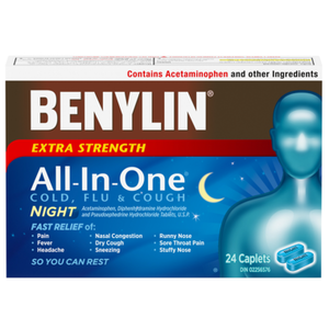 Benylin All-In-One Cold And Flu Extra Strength Night 24 Caplets