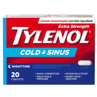 Tylenol Extra Strength Cold & Sinus Nighttime 20 Caplets