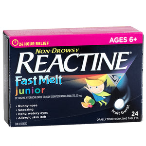 Reactine Fast Melt Junior 24 Tablets