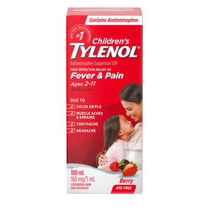 Children's Tylenol Fever & Pain Dye Free Berry Flavour 100mL