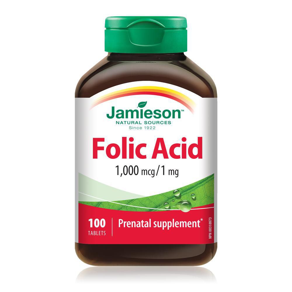 Jamieson Folic Acid 1000mcg/1mg 100 Tablets